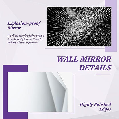 Bathroom Mirror for Wall, Bathroom Vanity Mirror, Beveled Edge Frameless Wall - Image 4