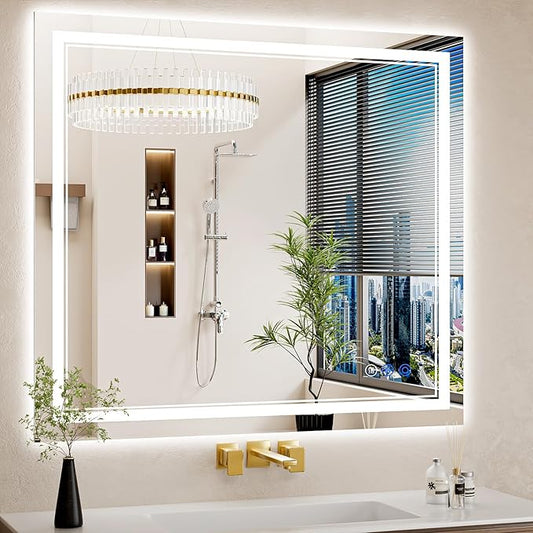 36"x40" LED Bathroom Mirror by WISSMILESHOME