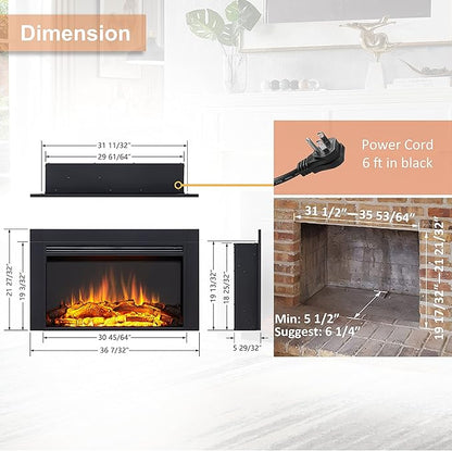 LegendFlame Jaden 36" W x 22" H Electric Fireplace Insert - Image 3