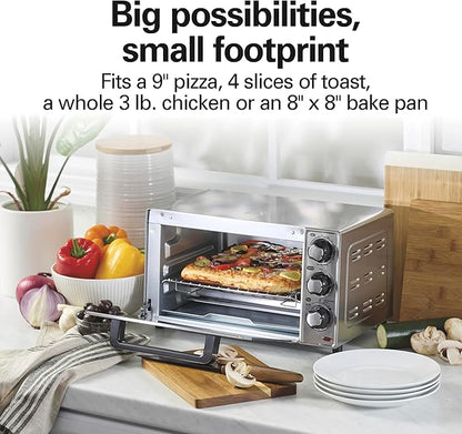 Hamilton Beach Countertop Toaster Oven & Pizza Maker Large 4-Slice Capacity - Image 4