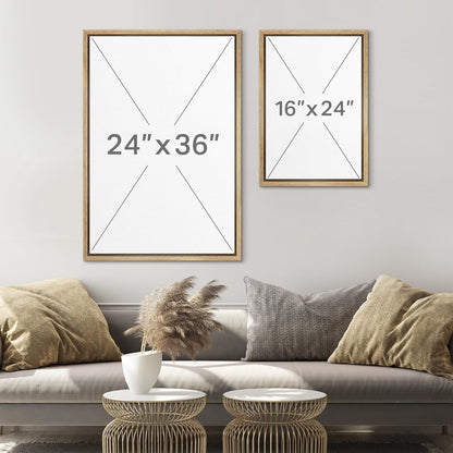 SIGNLEADER Framed Canvas Print Wall Art Set Beige Modern Abstract Line Art Illustrations Minimal Decorative Bohemian for Living Room, Bedroom, Office - 16"x24"x3 Natural