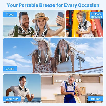 AI Portable Neck Fan with 6 Powerful Speeds, 8000mAh Battery Operated USB-C - Image 7