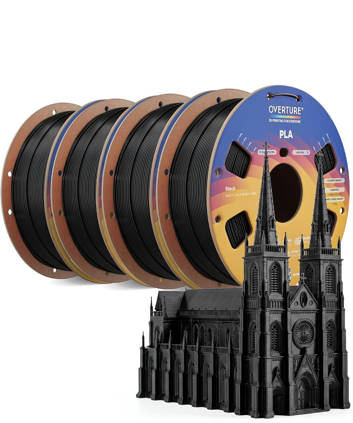 overture 4kg bundle high speed pla filament 1.75mm, main product view