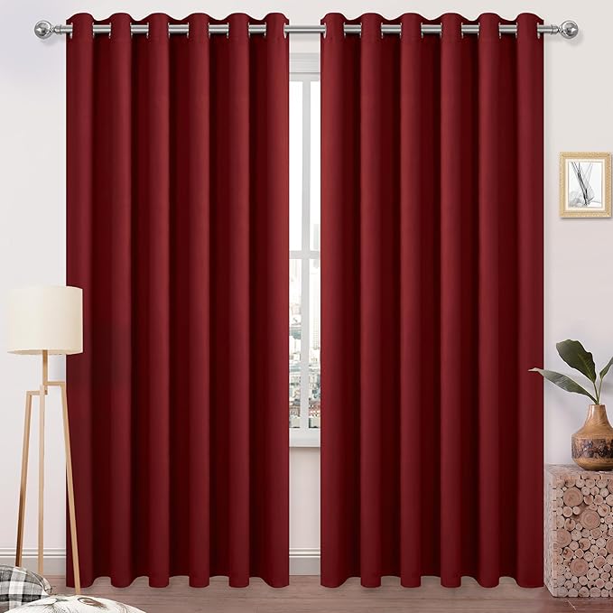 DWCN Christmas Curtains 84 Inches Long, Solid Grommet Living Room Extra Wide by DWCN