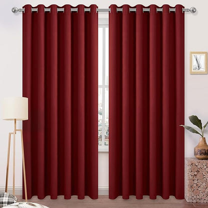 DWCN Christmas Curtains 84 Inches Long, Solid Grommet Living Room Extra Wide by DWCN