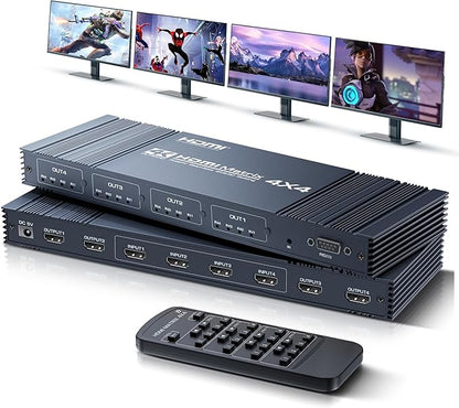 4x4 HDMI Matrix Switch 4K 30Hz, 4 in 4 Out HDMI Switch by FERRISA