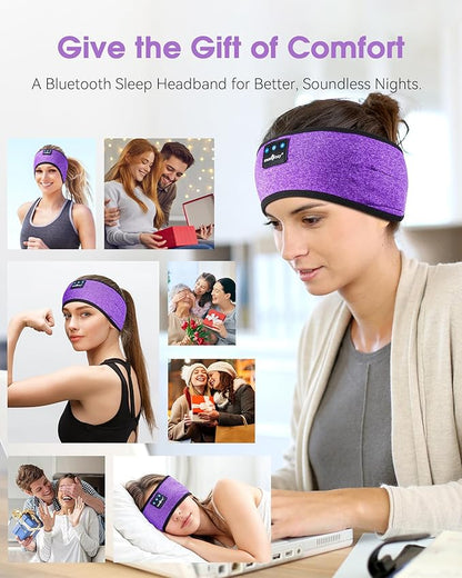 MUSICOZY Sleep Headphones Wireless, Grape Purple - Image 7