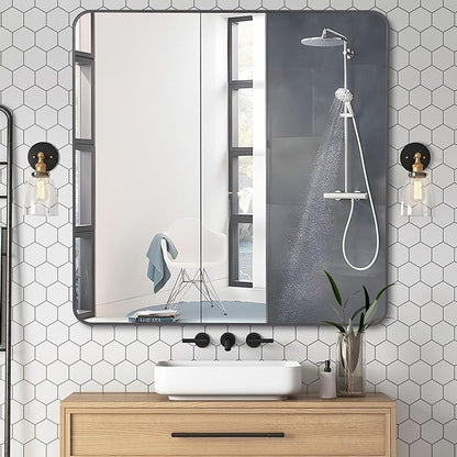 36" x 36"Bathroom Mirror, Matte Black Wall Mirror - Image 3