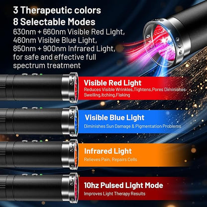 HomeCare 5-in-1 Red Light Therapy Wand, Portable Handheld Red Light Therapy - Image 3