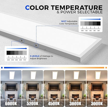 Barrina 1x4 LED Flat Panel Light Surface Mount, 8640LM 72W, 0-10V Dimmable - Image 2