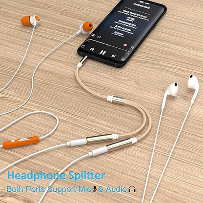 3.5mm TRRS Splitter for 2 Headphones 1FT 2-Pack, Audio & Mic, 3.5 mm Aux Jack - Image 3