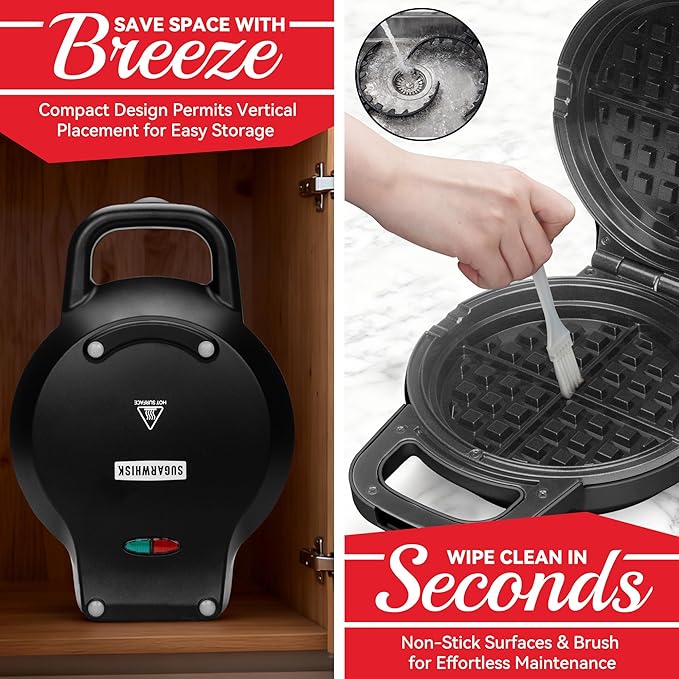 6" Stuffed Waffle Maker Rotating, Flip Waffles Maker Machine - Image 5