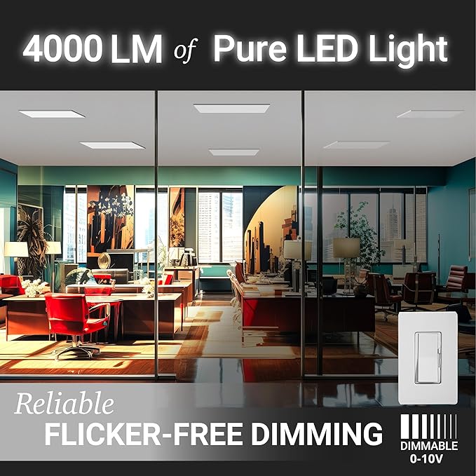 NUWATT 2 Pack 1x4 FT LED Surface Mount Panel 120-277V Universal Voltage - Image 6