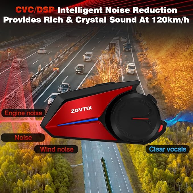 Motorcycle Helmet Headset Support 8 Riders Group Intercom Communication System - Image 4