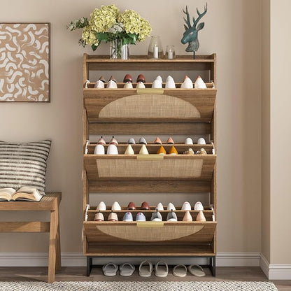 Maupvit Rattan Shoe Storage Cabinet - Image 3