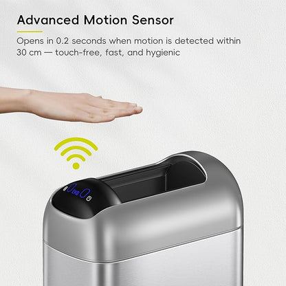 EKO Astro Slim Sensor Trash Can, 10L / 2.6 Gallon Touchless Garbage Bin - Image 6