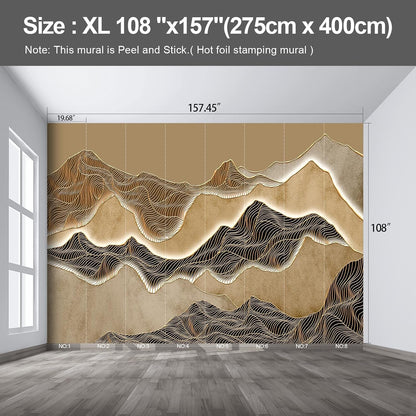 3D Relief Mural Hot foil Stamping Wallpaper for Living Room and Bedroom - XL -108"x157"