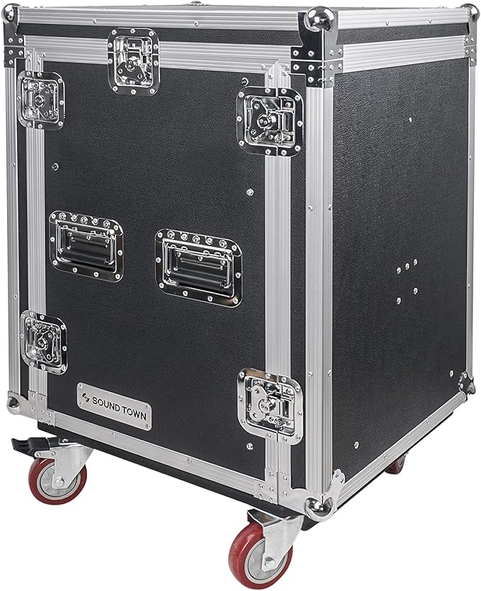 Sound Town Heavy-Duty 1/2" 14U PA DJ Rack/Road Case - Image 3
