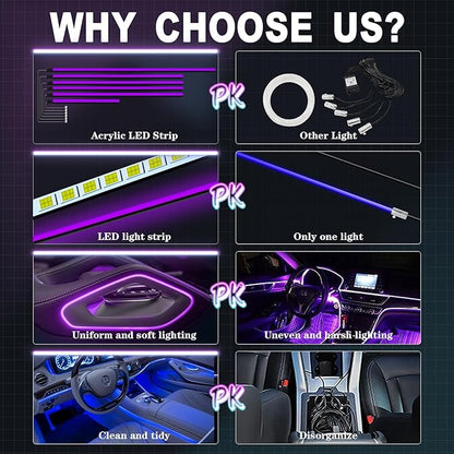RGB Acrylic Ambient Lighting Car Lights, LED Strip Lights - Image 2