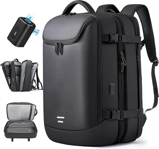 Vacuum Backpack Travel with Pump, 40L Expandable Carry on Compression Backpack by TANGCOREL