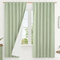 LAMIT Light Green 100% Blackout Linen Curtains, 63 Inches Linen Textured by LAMIT