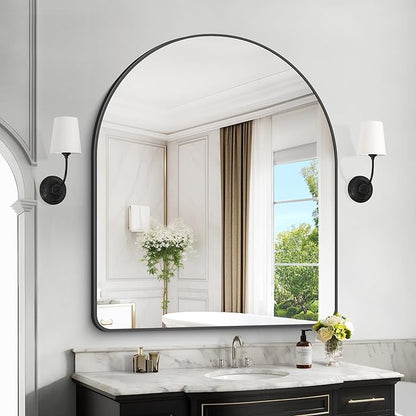GLASHOM Arched Bathroom Mirror, Wall Mounted Mirror, Living Room, Vertically - Image 8
