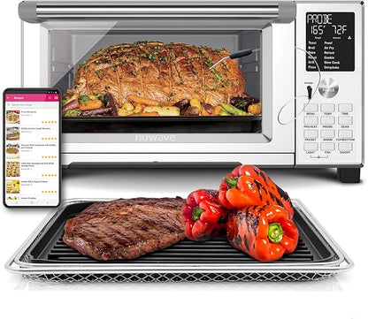 Nuwave Bravo Air Fryer Convection Oven Countertop, 100-in-1 Smart Grill Combo by NuWave