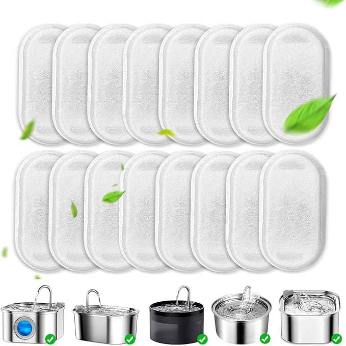 Cat Fountain Filters, 16 Pack Cat Water Fountain Filter by Carcent