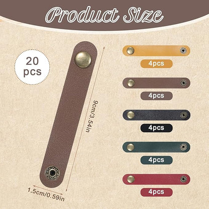 20 PCS PU Leather Cord Organizer - Image 2