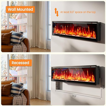 72” Smart Electric Fireplace - Image 4