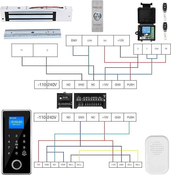 Waterproof Fingerprint Door Access Control System kit, Includes a 1200LB - Image 8