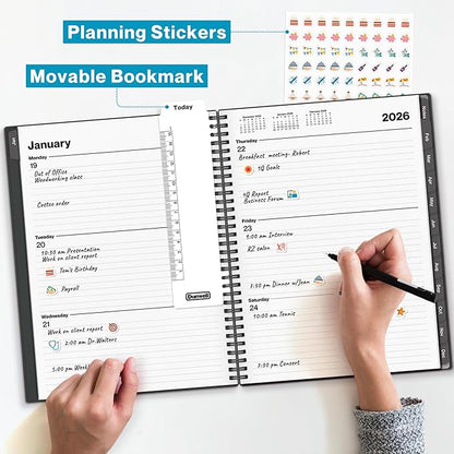 Dunwell 2026 Planner Book 8.5x11, Weekly Monthly Calendar, Jan to Dec, Large - Image 2