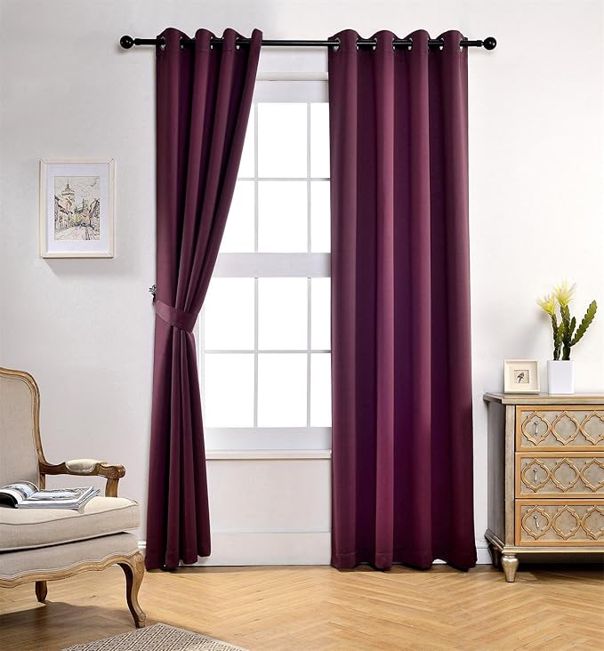MIUCO Room Darkening Grommet Blackout Window Curtains Panels - Image 2