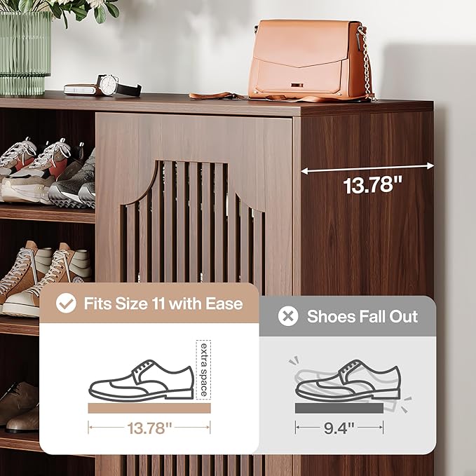 Tribesigns Shoe Cabinet with Doors, 5-Tier Shoe Storage Cabinet with Adjustable - Image 6
