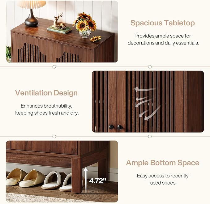 Tribesigns Shoe Cabinet with Doors, 5-Tier Shoe Storage Cabinet with Adjustable - Image 7