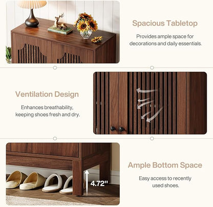 Tribesigns Shoe Cabinet with Doors, 5-Tier Shoe Storage Cabinet with Adjustable - Image 7