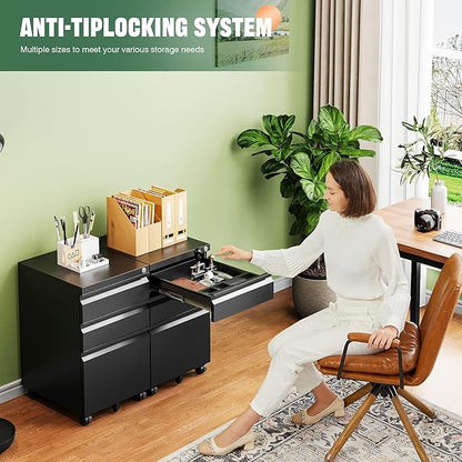 Letaya 3 Drawer Mobile File Cabinet - Image 4