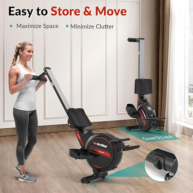 Rowing Machine for Home, Magnetic Rower Machine, 350 LB Weight Capacity - Image 8