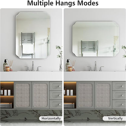 Bathroom Mirrors for Over Sink, Frameless Mirrors for Wall, 24x18 Inch Beveled - Image 5