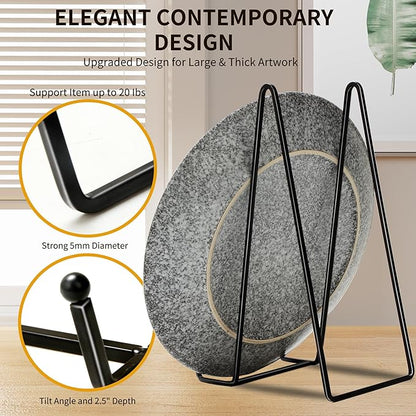 Birity 5PACK 10 Inch Square Black Metal Display Stands Plate Holder Display - Image 5