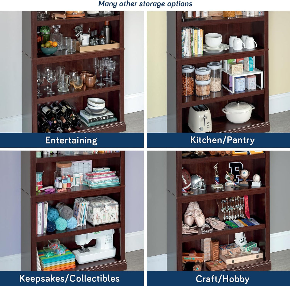 Sauder Miscellaneous Storage 5-Shelf Bookcase/ Book shelf, Select Cherry finish
