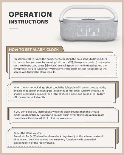 COLSUR Bluetooth Speaker Alarm Clock - Image 8
