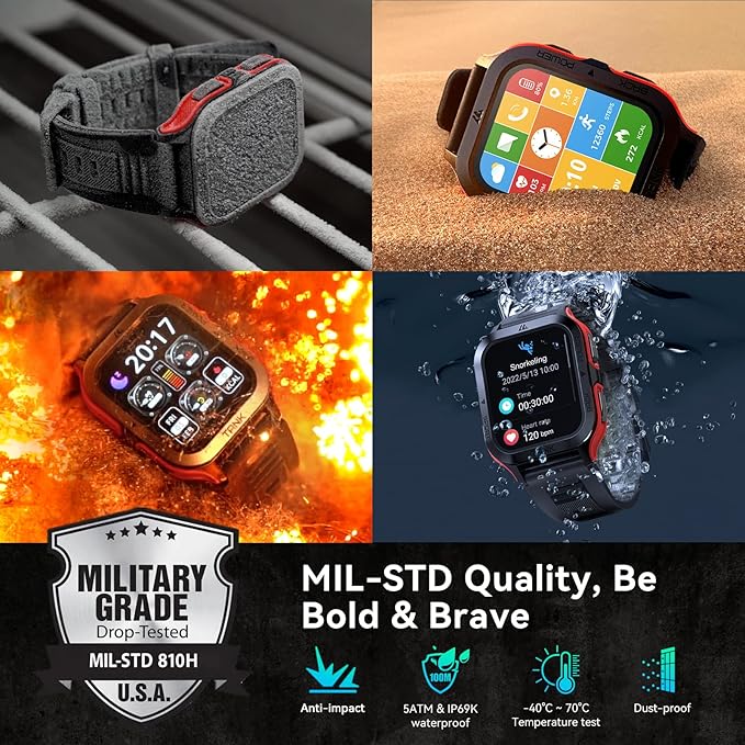 AMAZTIM Smart Watch, 60 Days Extra-Long Battery, 50M Waterproof, Rugged - Image 2