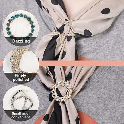 T-Shirt Clips 9 PCS, Clothes Corner Knotted Button, Fashion Alloy Pearl - Image 4