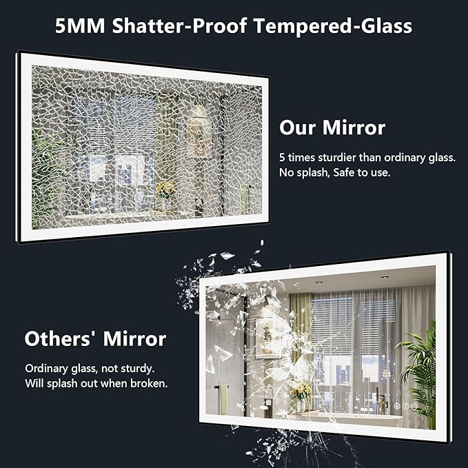 YEELAIT 55x30 Inch LED Bathroom Mirror - Image 7