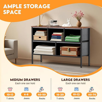 Curved Profile Dresser for Bedroom, Chest of Drawers, 5 Storage Drawers - Image 6