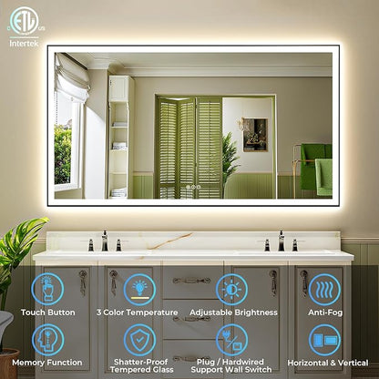YEELAIT 72x36 Inch LED Bathroom Mirror - Image 2