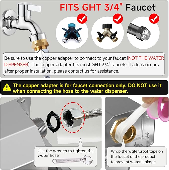 Automatic Water Dispenser for Dogs, 3L /101 oz 304 Stainless Steel Dog Water - Image 8