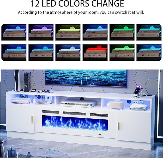 oneinmil 78" Fireplace TV Stand - Image 4