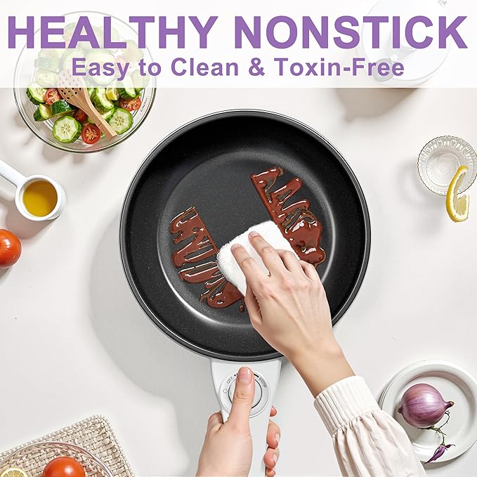 Dezin Hot Pot Electric with Steamer Upgraded, Non-Stick Sauté Pan, Rapid - Image 7
